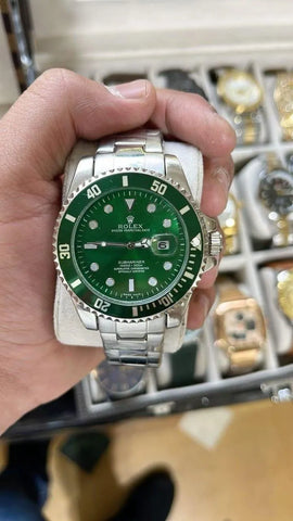Rolex luxury watch green stainless steel