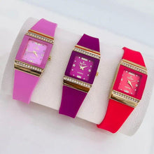 Silicone band daimond watch for ladies fashion