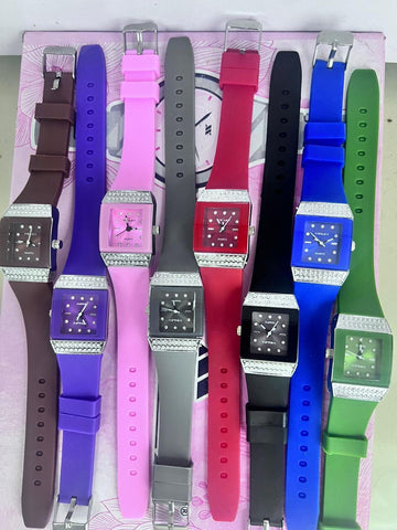 Silicone band daimond watch for ladies fashion