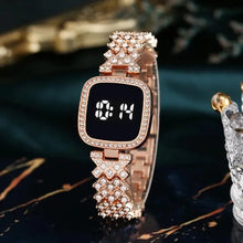 Women watch touch with digital square shape