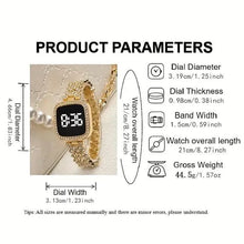 Women watch touch with digital square shape