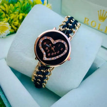 Stylish heart watch in ladies fashion modern design