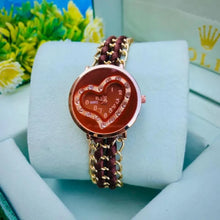 Stylish heart watch in ladies fashion modern design
