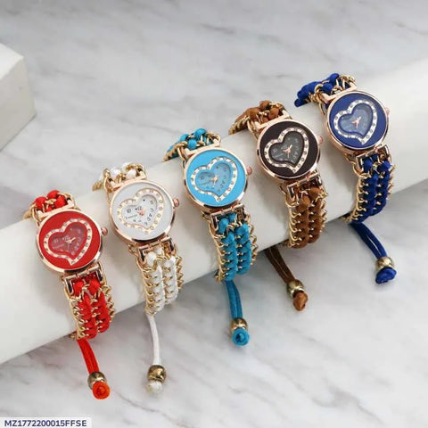 Stylish heart watch in ladies fashion modern design